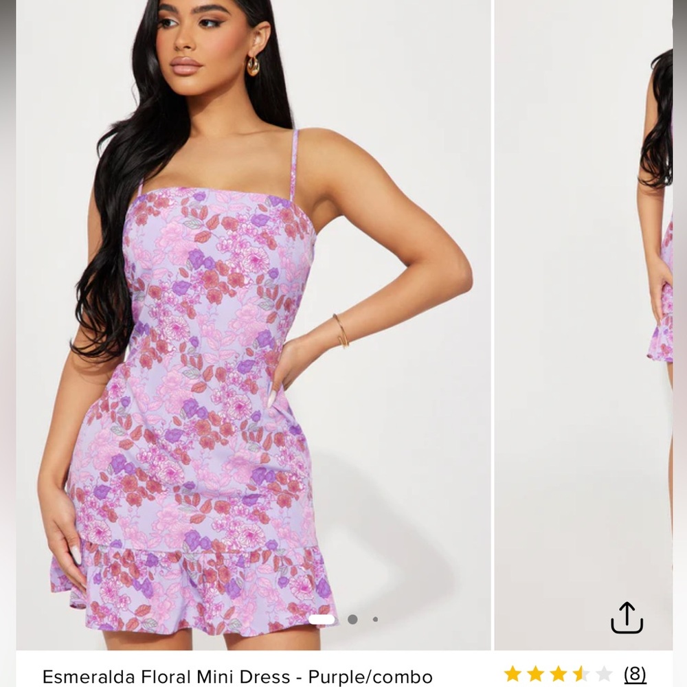 New with tags: purple and pink spring mini dress